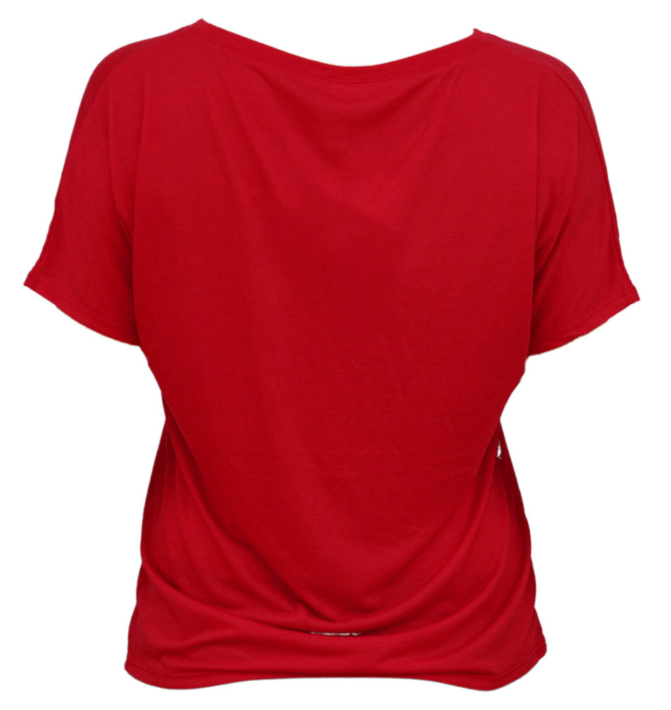 Studded Red Flowy Go Huskers Tee