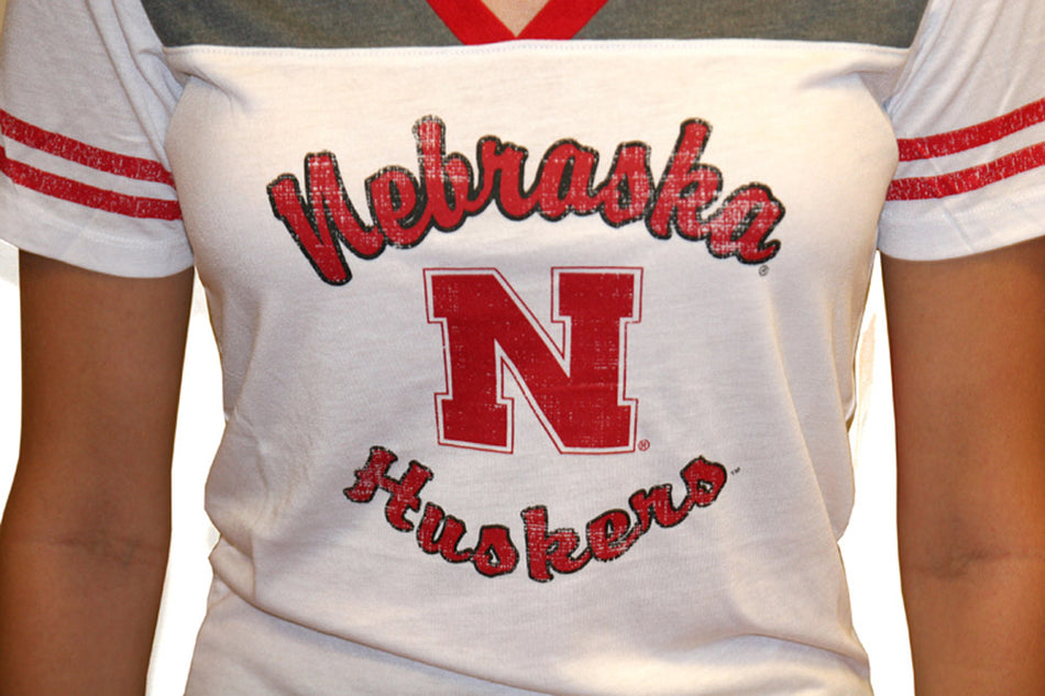 Womens White V Neck Tee