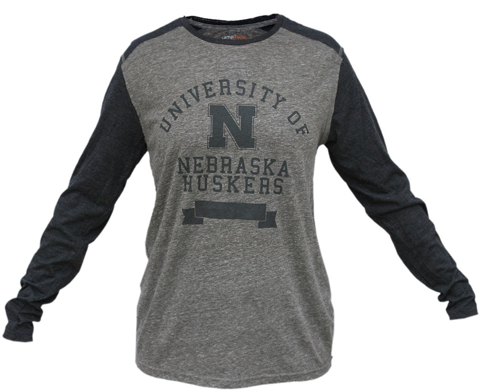 Charcoal U of N Huskers Long Sleeve Shirt