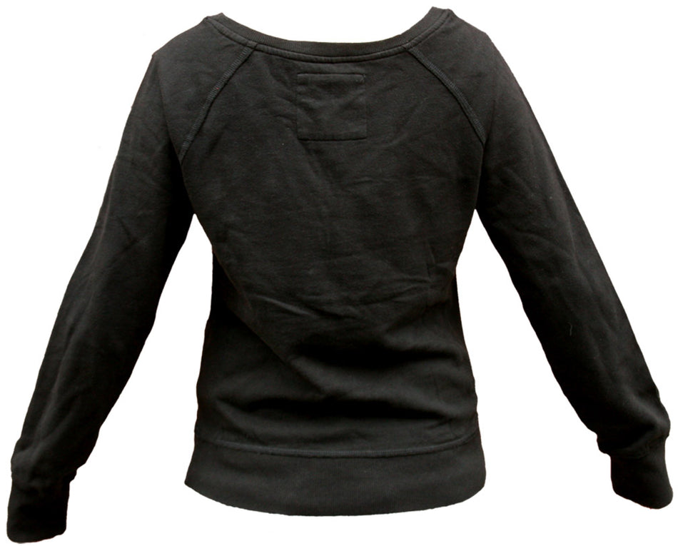 Women's Black Nebraska Boatneck Crew Sweatshirt