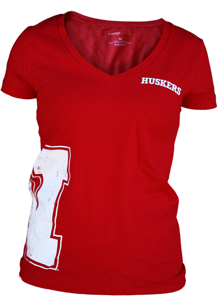 Women's Red Vneck Iron N Tee