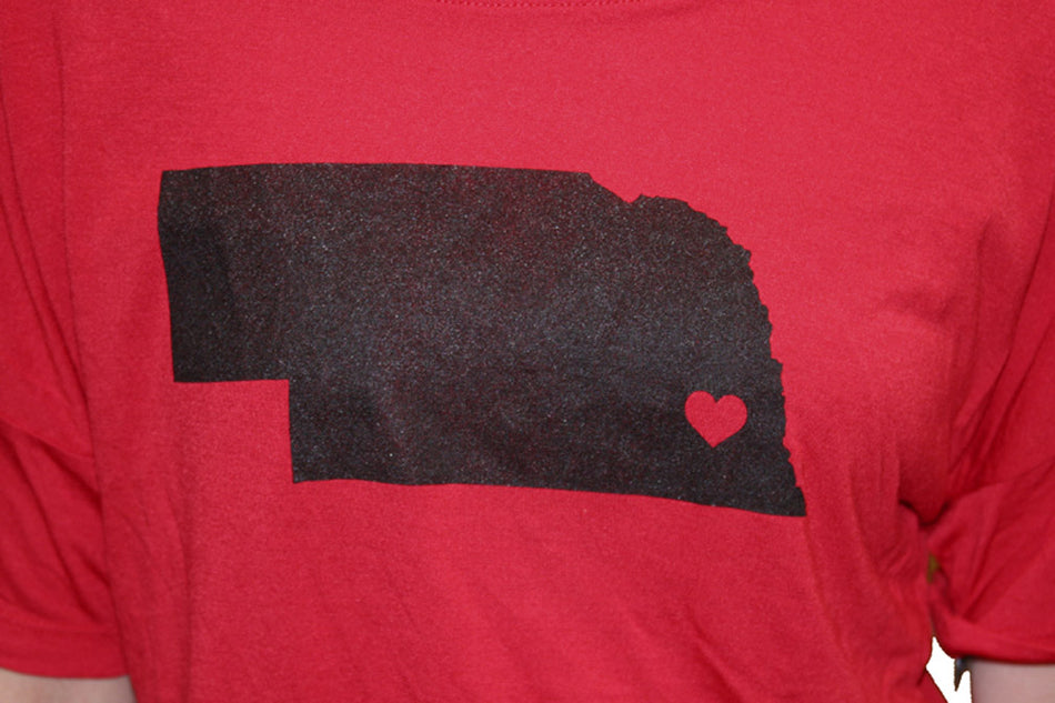 V Back Womens Short Sleeve Red Tee