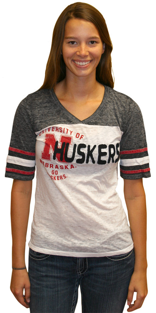 Womens Red and White Burnout