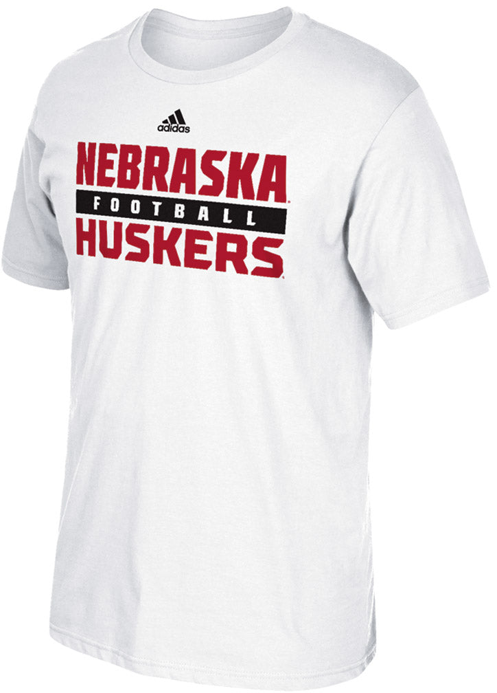 Adidas Huskers Football Sideline Practice Tee - White