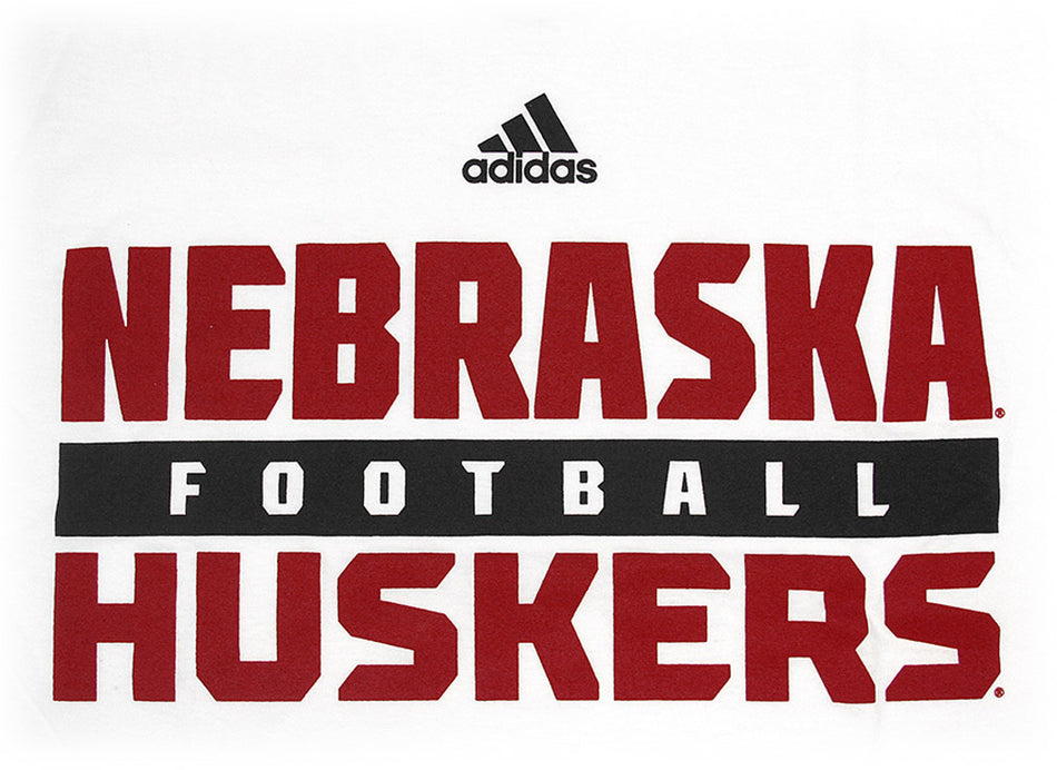 Adidas Huskers Football Sideline Practice Tee - White