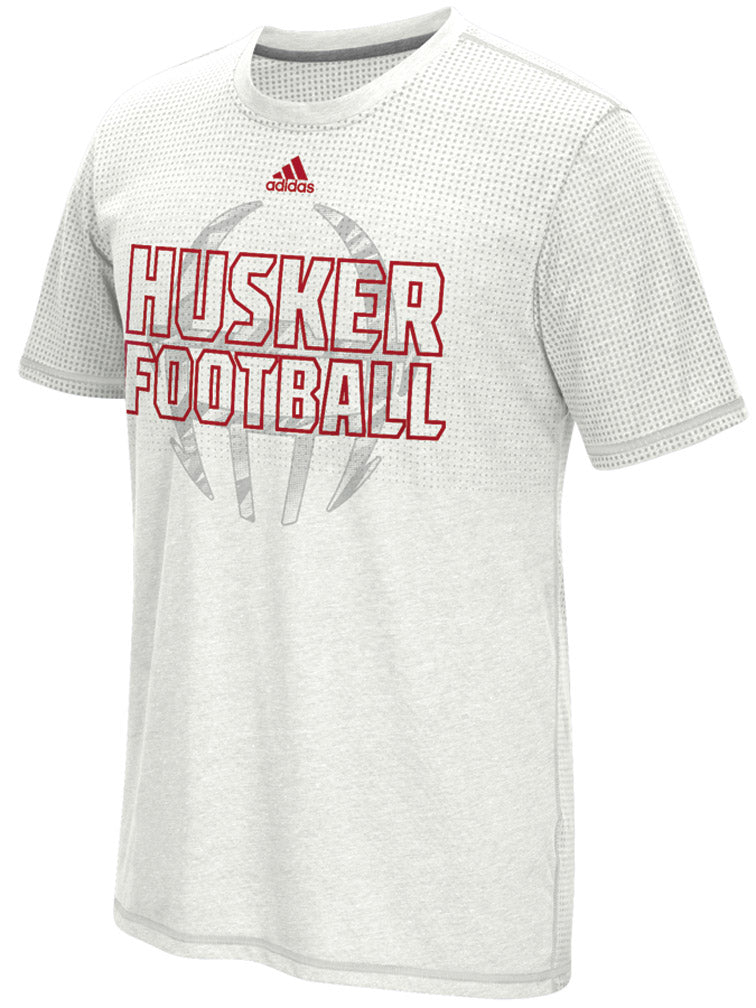 Adidas Aero Knit Husker Football Helmet Tee - White