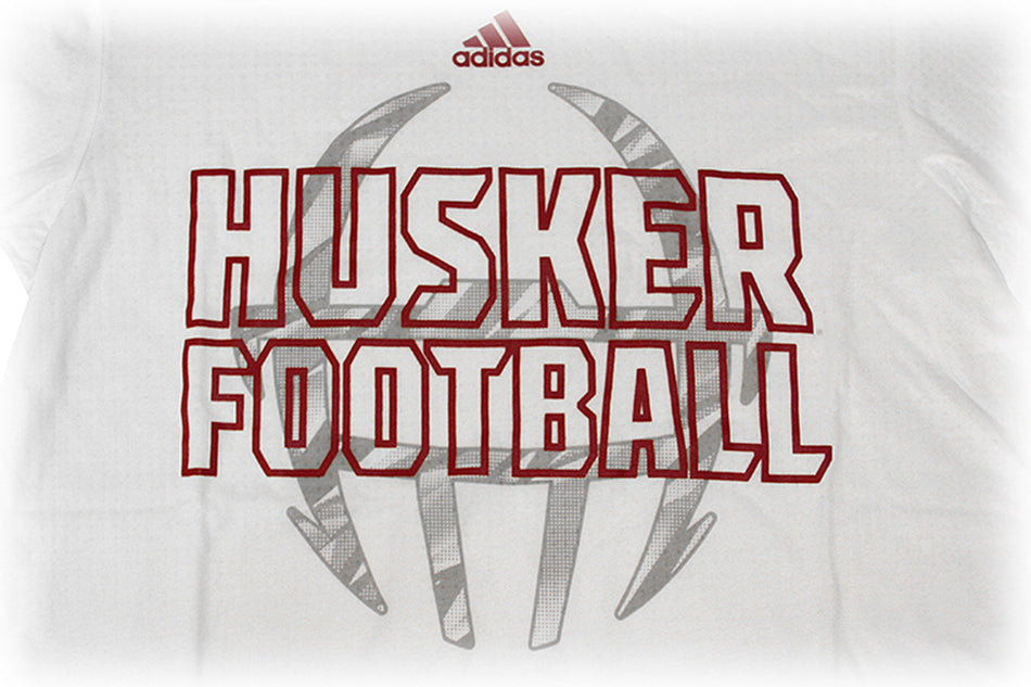 Adidas Aero Knit Husker Football Helmet Tee - White