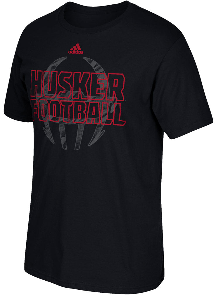 Adidas Husker Football Helmet Shock Tee - Black