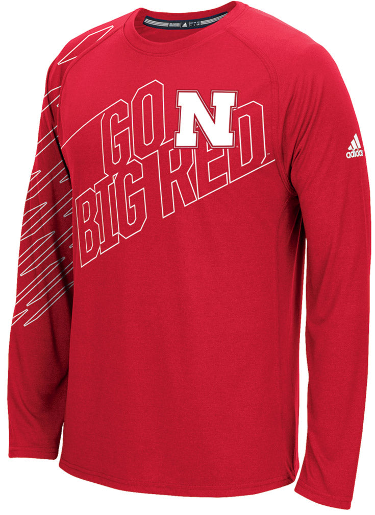 Adidas L/S Go Big Red Volume Climalite Jersey Tee - Red