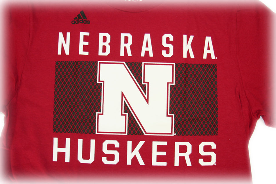 Adidas Nebraska Huskers Big Pattern Tee - Red