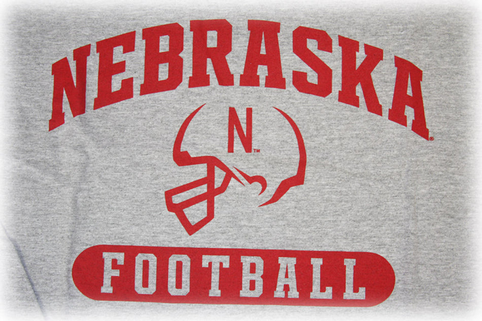 Adidas Nebraska Football Helmet Tee - Gray