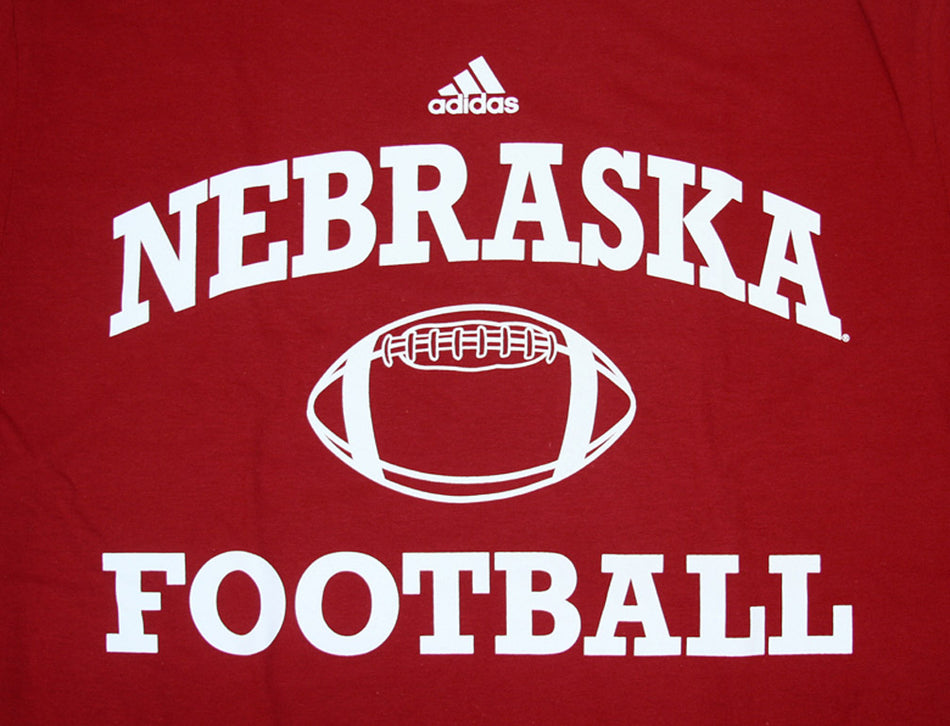 Adidas Nebraska Football Pigskin Tee - Red