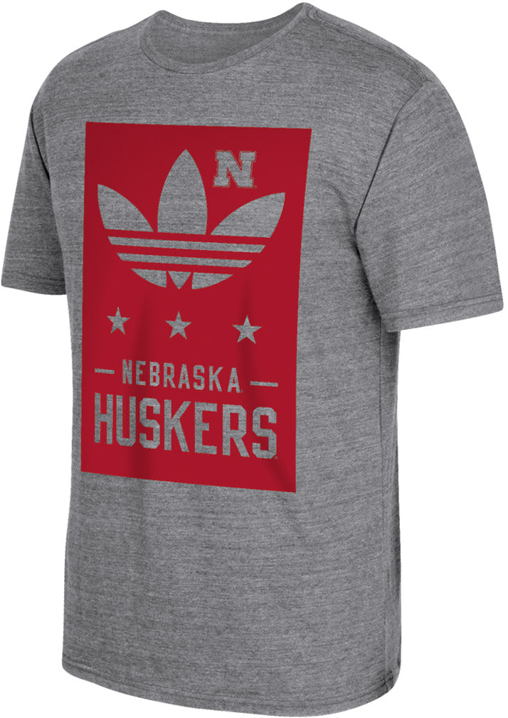 Adidas Vintage Logo Nebraska Huskers Tee - Grey