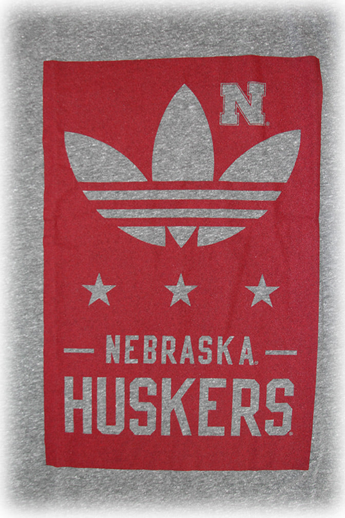 Adidas Vintage Logo Nebraska Huskers Tee - Grey