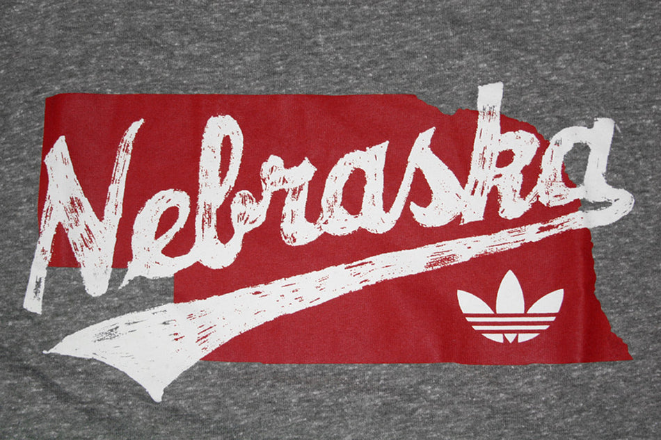 Adidas Nebraska Statescript Tri-Blend Tee - Grey