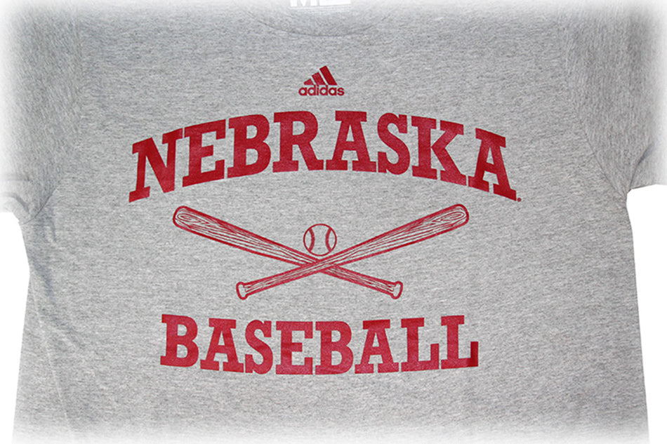 Adidas Nebraska Baseball Sport Tee - Grey