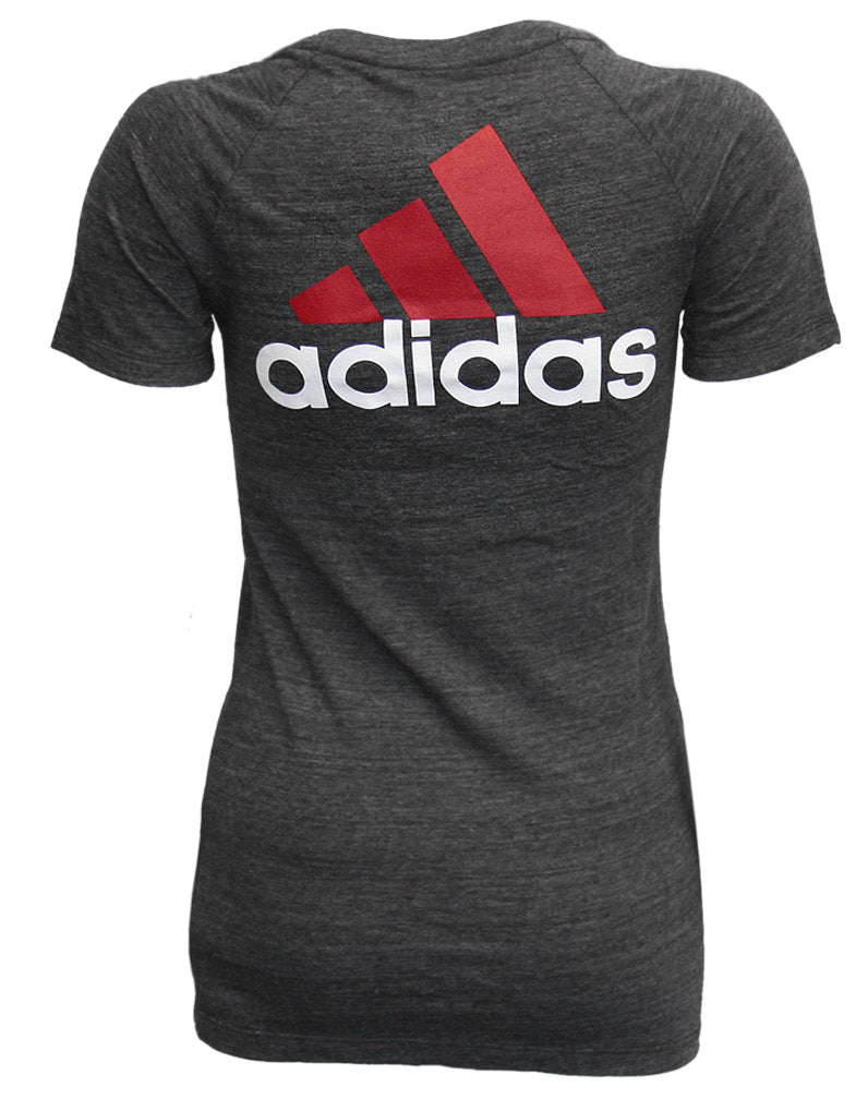 Adidas Womens Nebraska Huskers V-Neck Tee - Grey
