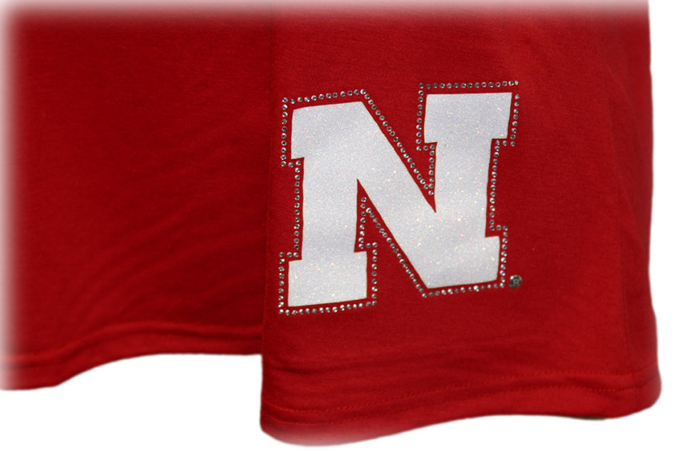 Husker Gal Embellished Neckline Tank