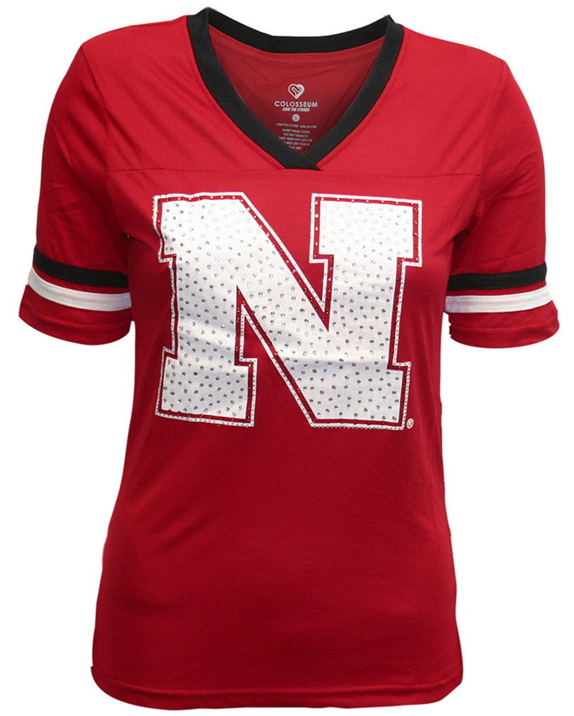 Ladies N Logo Aurora Bling V-Neck Short Sleeve Tee