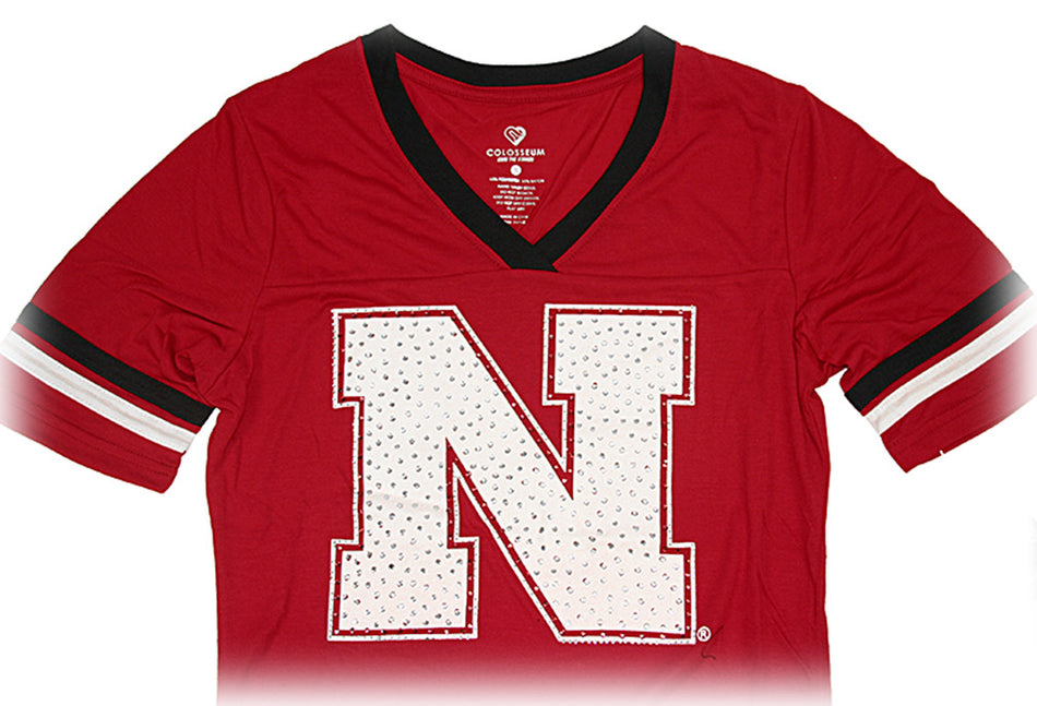 Ladies N Logo Aurora Bling V-Neck Short Sleeve Tee