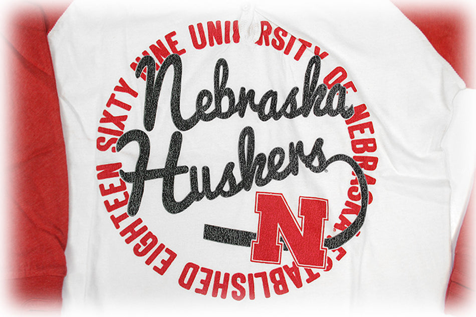 University Of Nebraska Long Sleeve Lucky Raglan