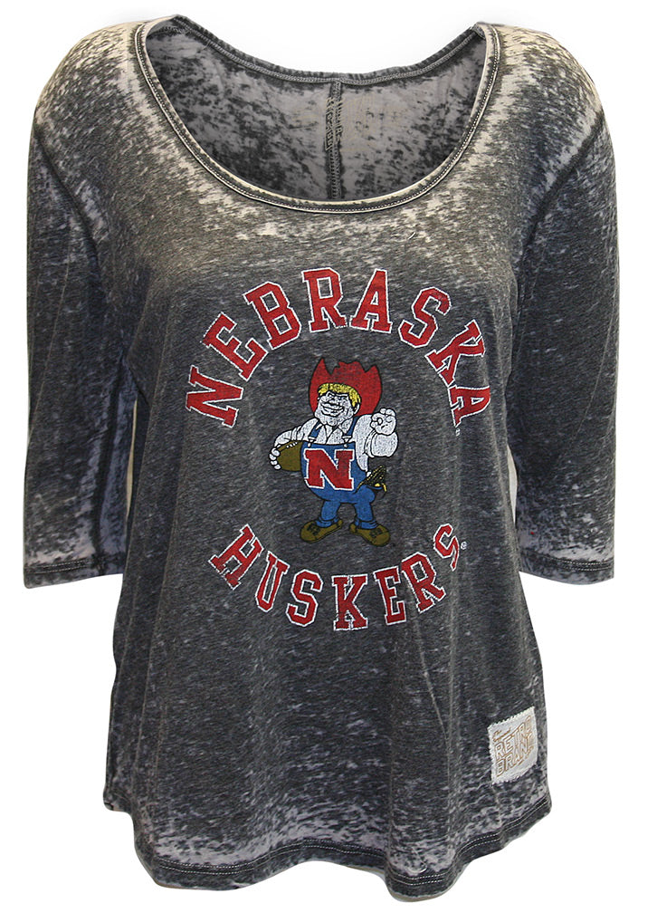 Nebraska Huskers Burnout 3/4 Sleev Tee