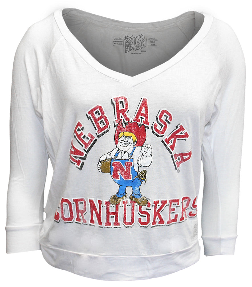 Nebraska Herbie 3/4 Sleeve Vneck Tee