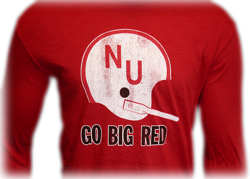 Go Big Red Huskers Vintage Helmet Longsleeve Crew