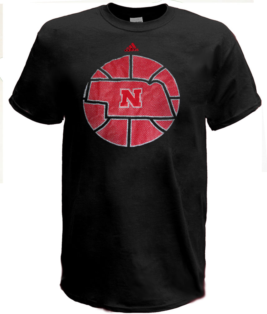 Adidas BLK Nebraska State Basketball Tee
