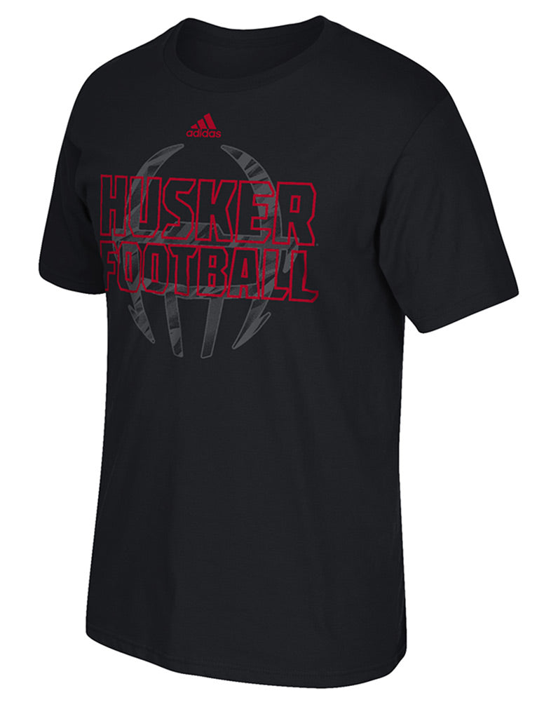 Adidas Nebraska Football Helmet Black Tee