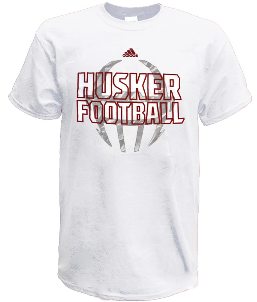 Adidas Nebraska Football Helmet White Tee