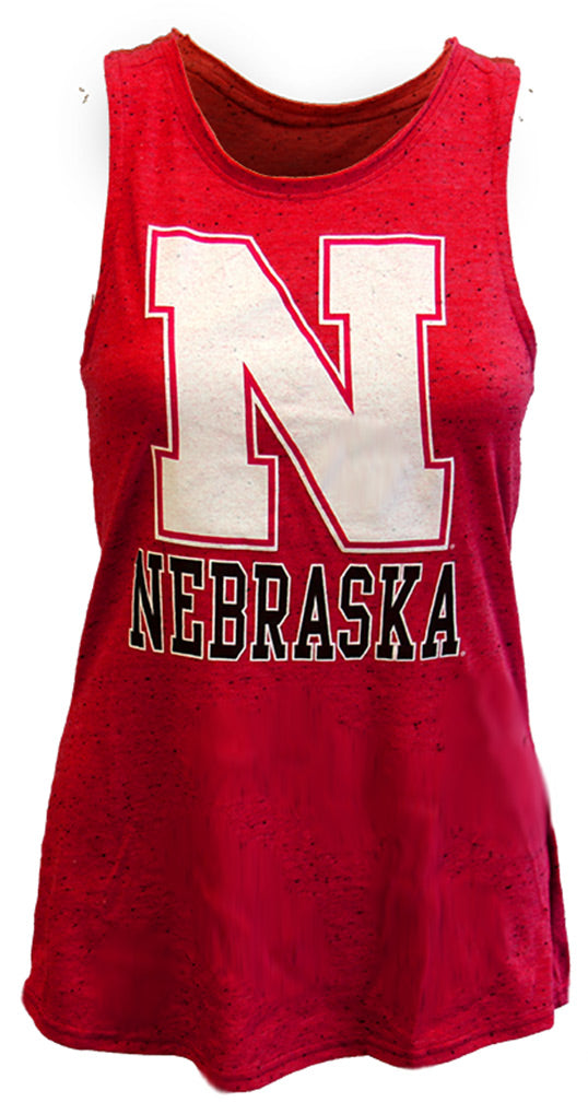 Adidas Ladies Nebraska N Vert Huskers Tank
