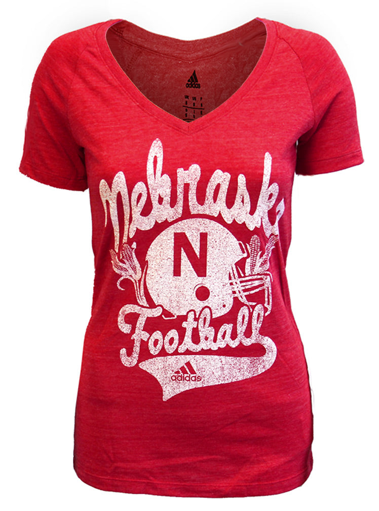 Adidas Womens Nebraska Football Helmet Tee