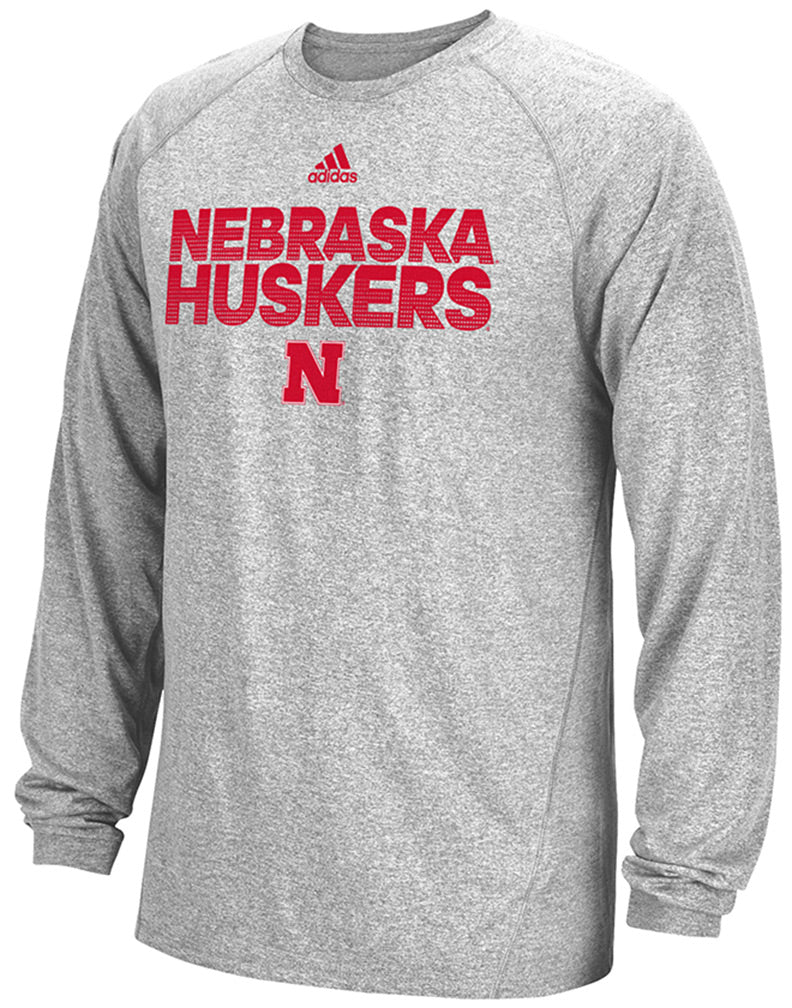 Adidas Nebraska Huskers LS Hustle Climalite Tee