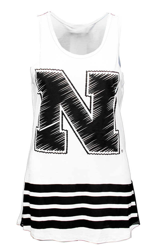Nebraska Iron N Racerback Hem Tank