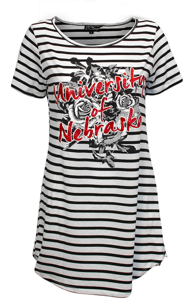 University of Nebraska Striped Tunic