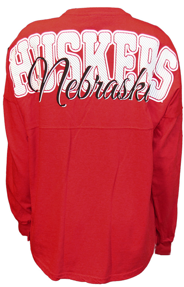 Womens LS Sweeper Huskers Nebraska Tee