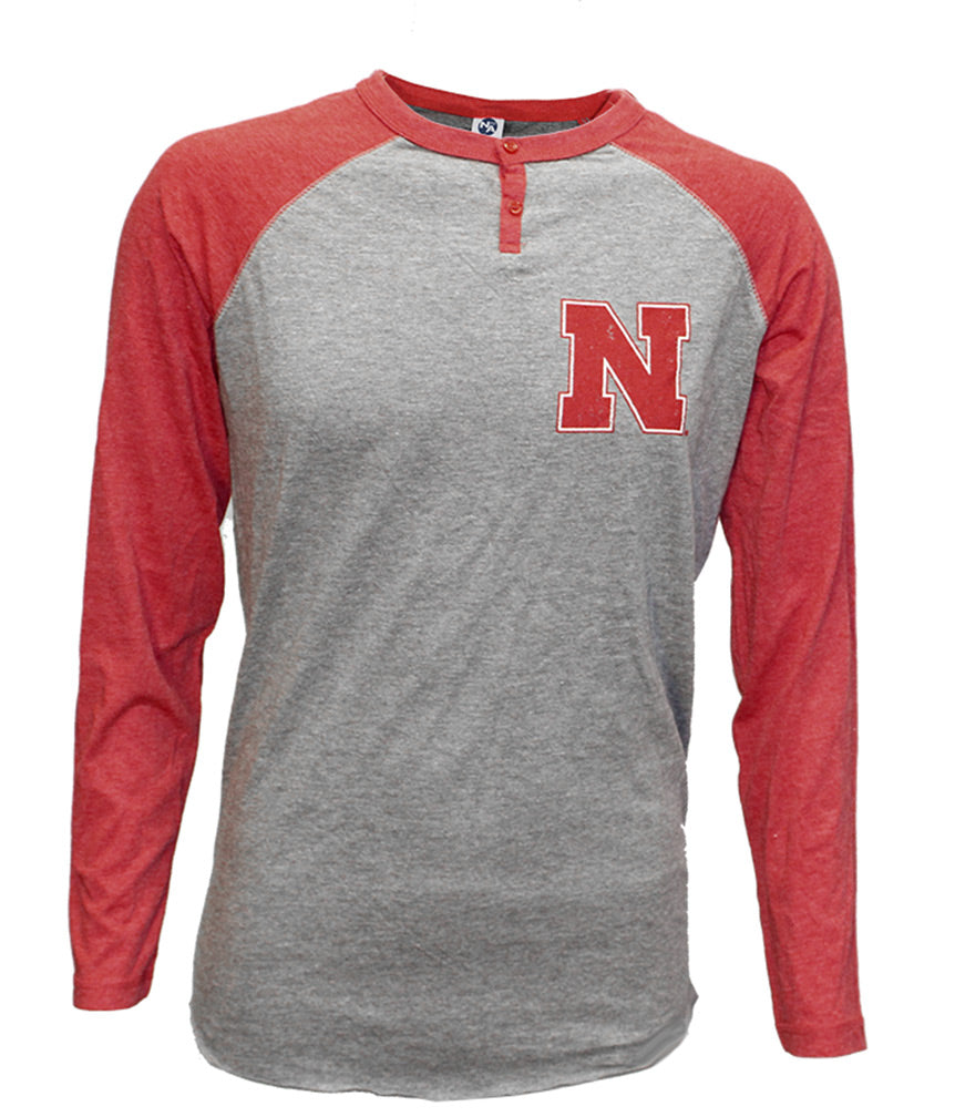 Grey Red Husker N Henley