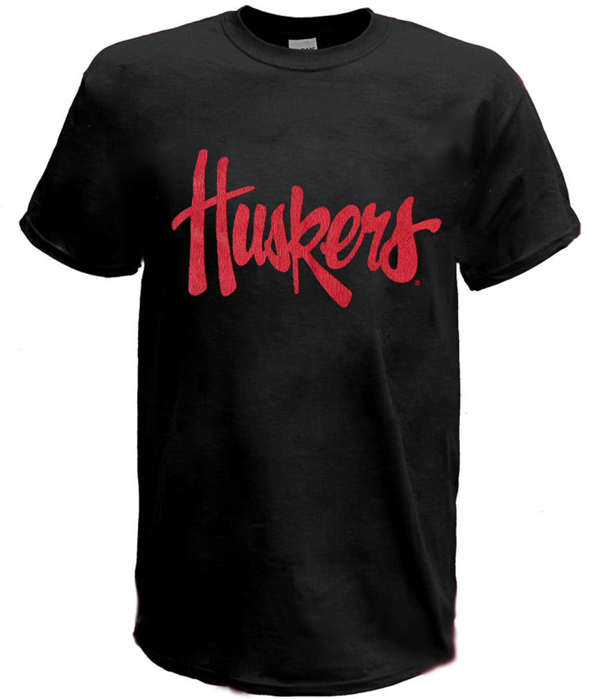 Huskers Script Tee - Black
