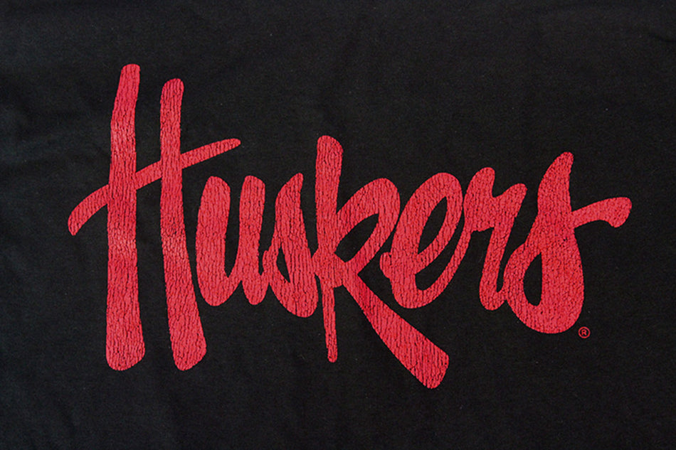 Huskers Script Tee - Black