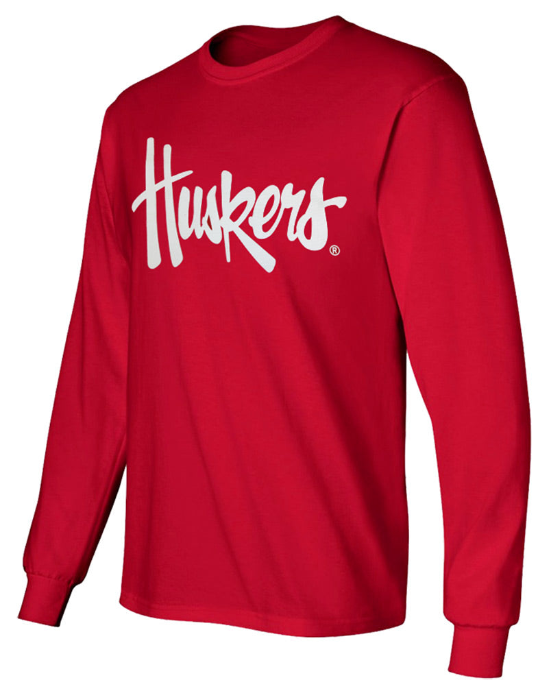 Huskers Script Long Sleeve Tee - Red