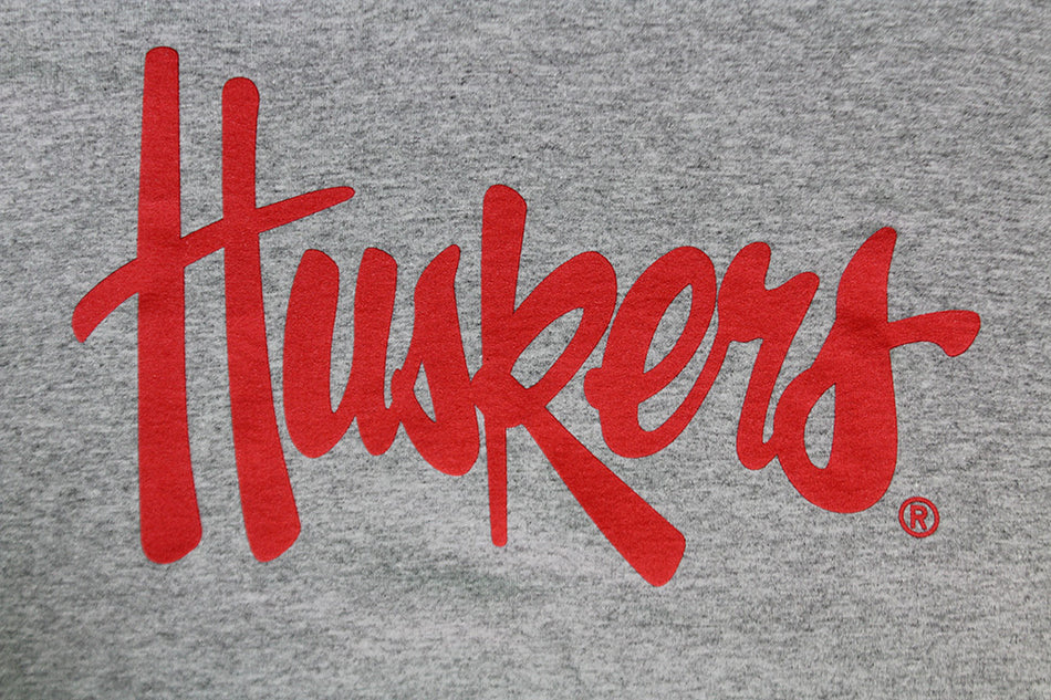 Huskers Script Long Sleeve Tee - Gray