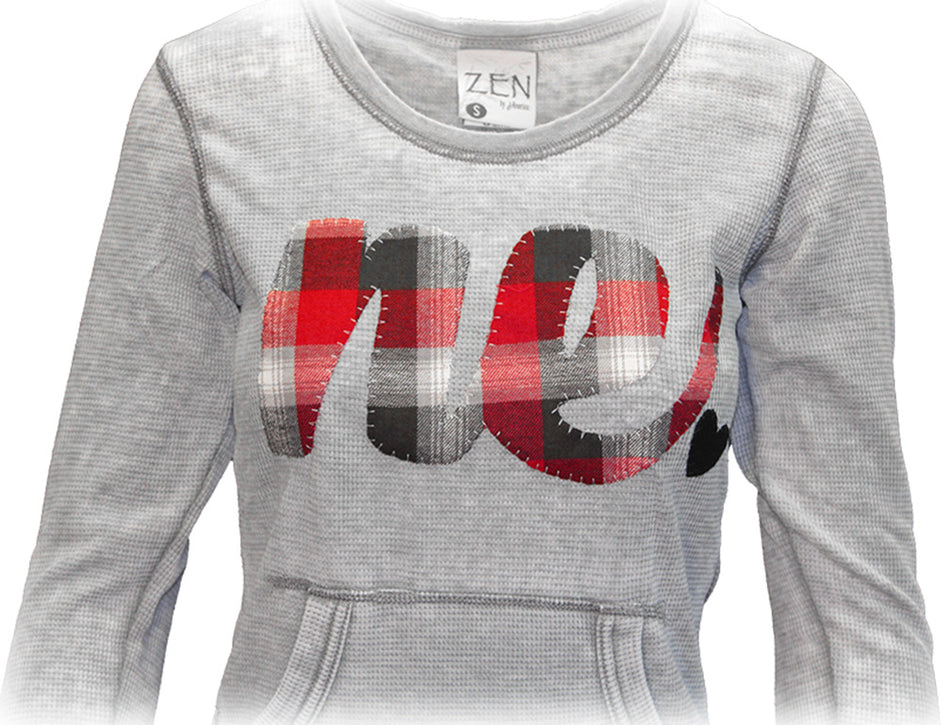Plaid NE Heart LS Thermal