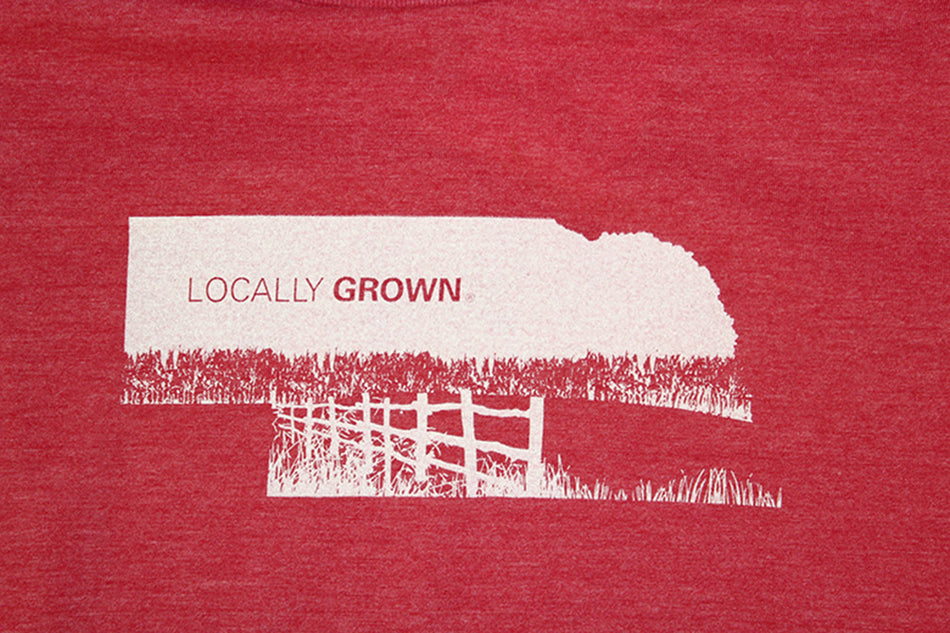 Husker State Outline Triblend LandscapeTee