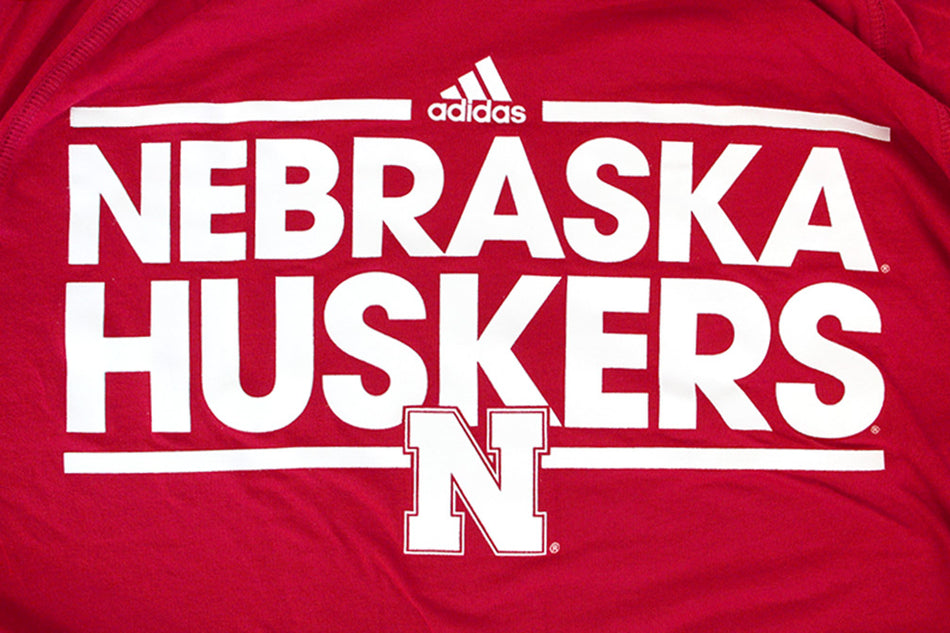 Adidas Nebraska Huskers LS Dassler Hoody Tee