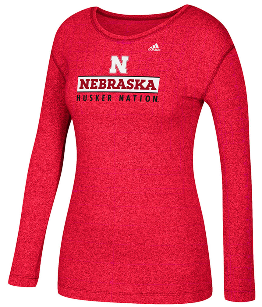 Adidas Ladies Husker Nation Stacked Bar Long Sleeve