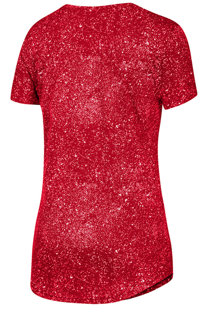 Adidas W Red Vneck Splotchy Tee