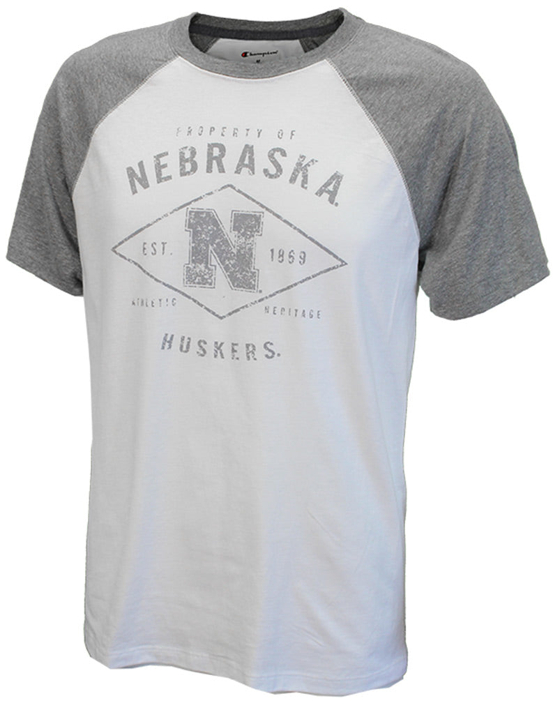 Nebraska Huskers 4 Point Raglan Tee