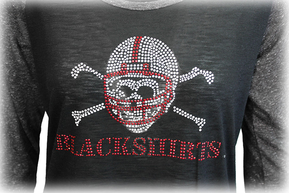 Blingy Blackshirts Burnout Raglan Scoop