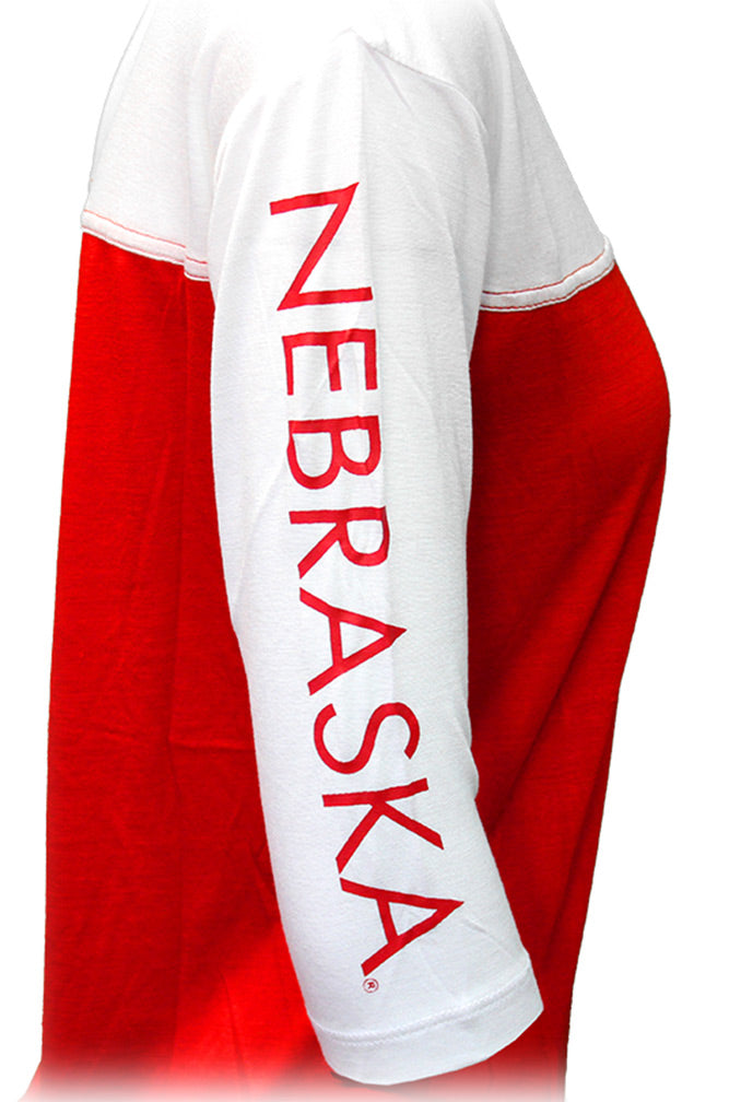 Nebraska Gals Spirit Sleeve Scoop Tee